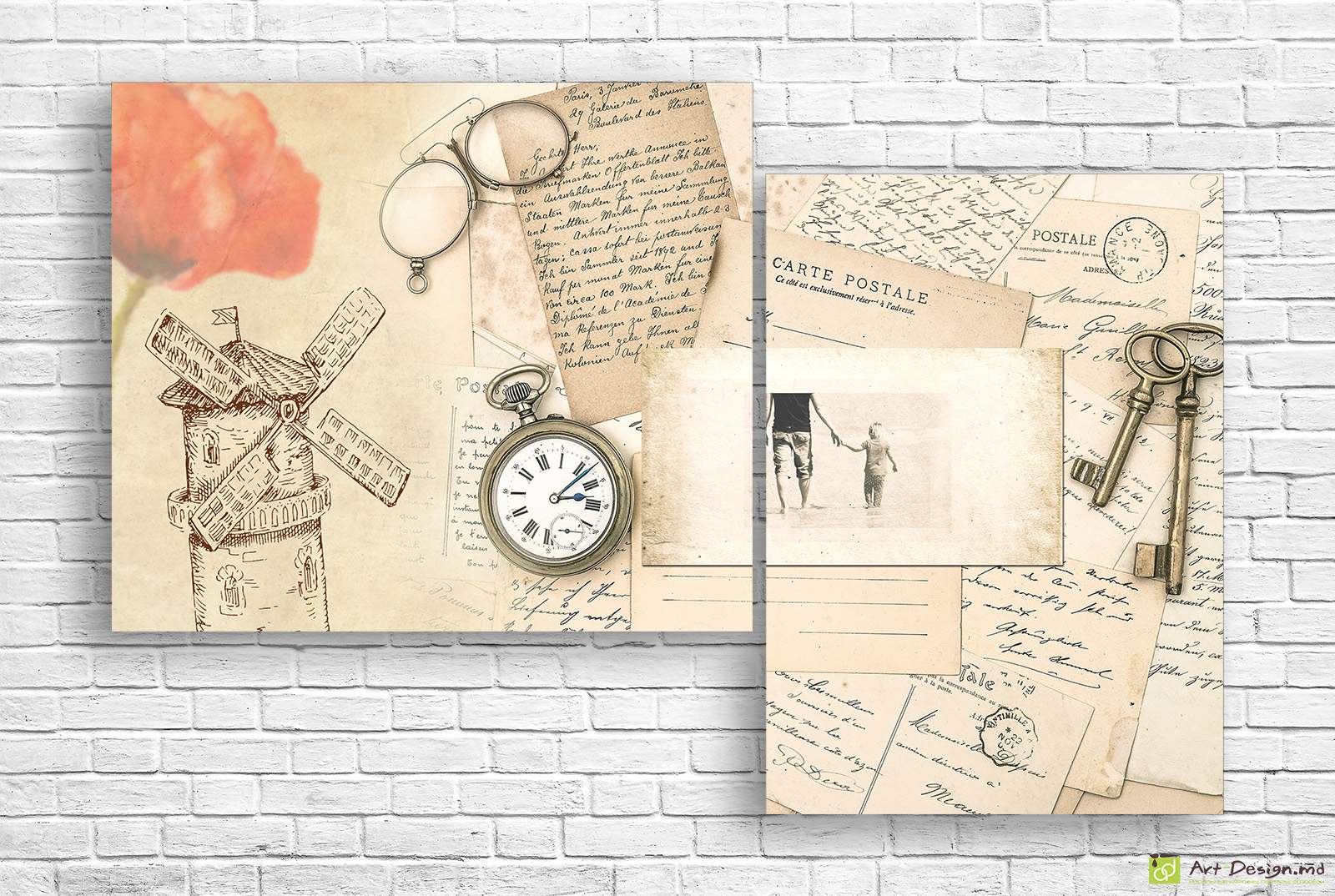 Модульная картина - Письма ретро