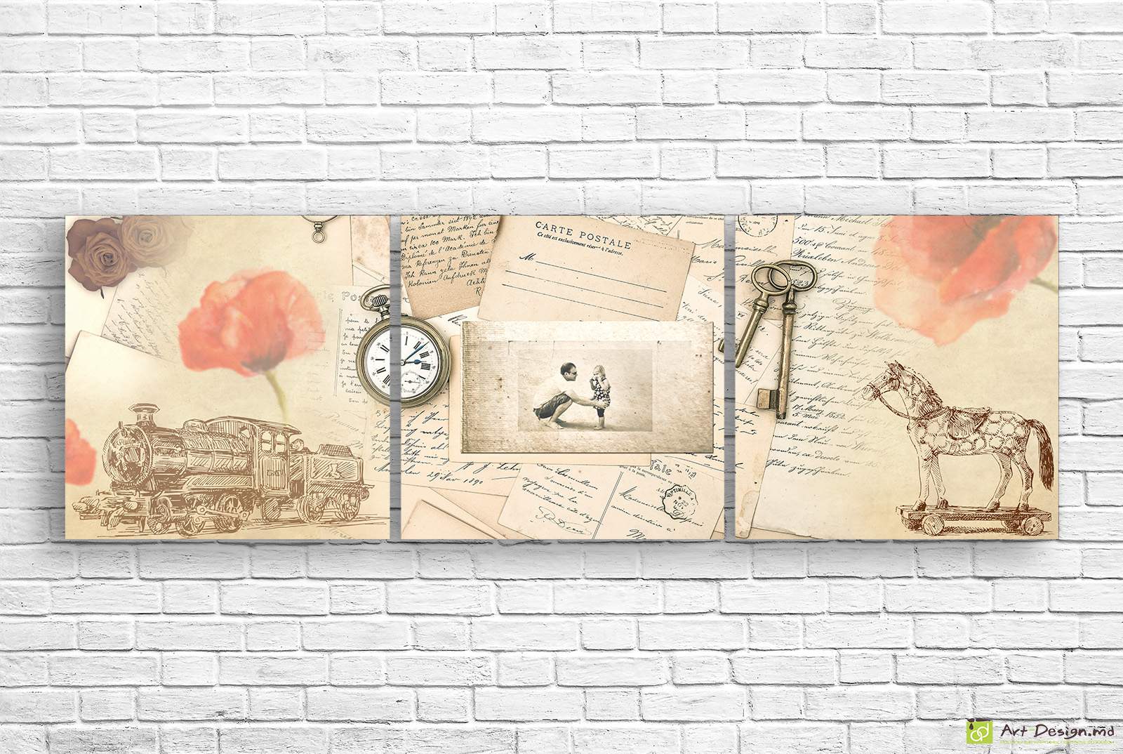 Tablou multicanvas - Scrisori retro_3