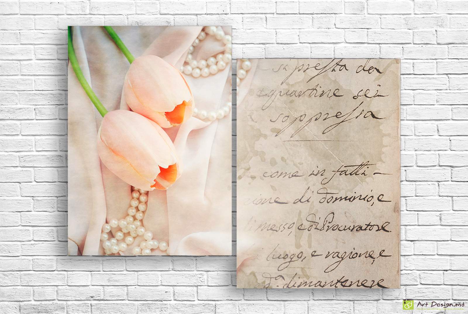 Модульное изображение - Ретро. Воспоминания и тюльпаны