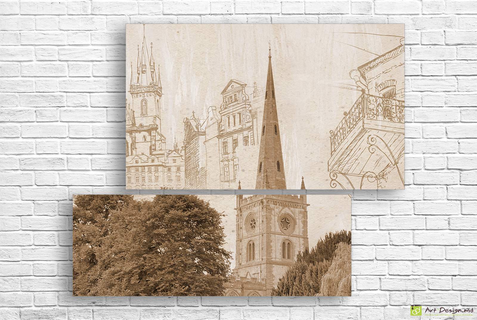 Tablou multicanvas - Orasul in stil retro