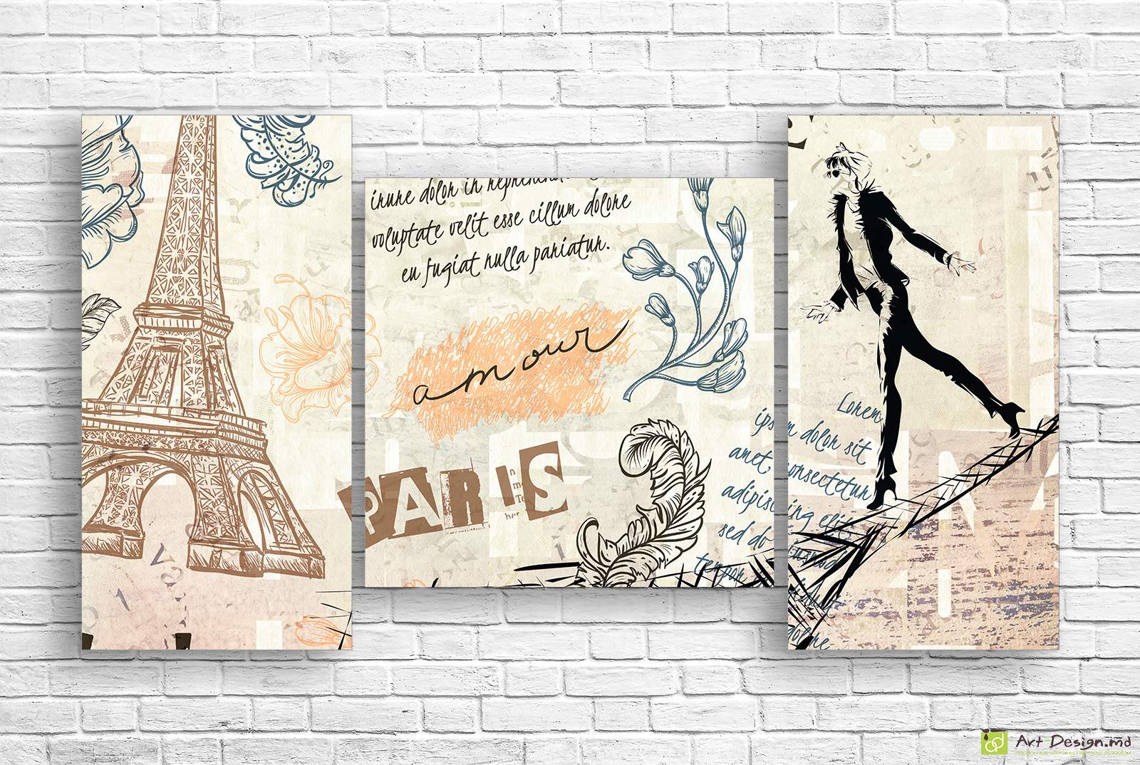 Модульная картина - Париж и мода, рисунок