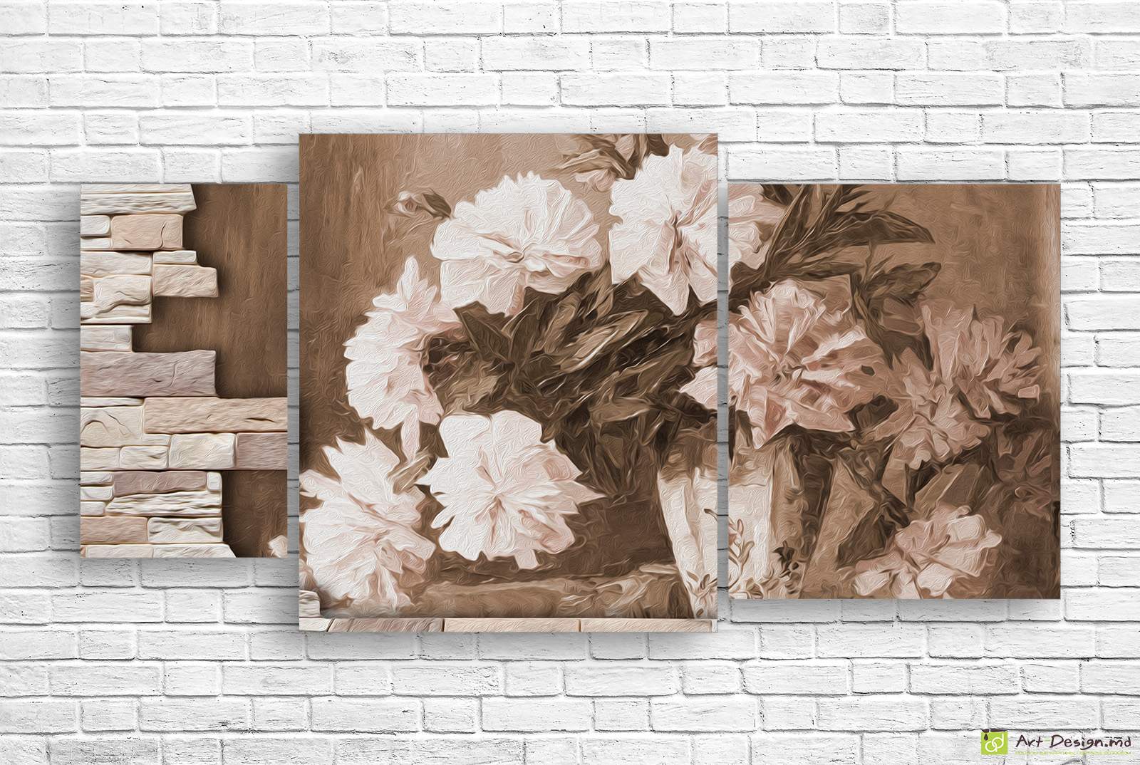 Imagine modulară - Bujorii desenati