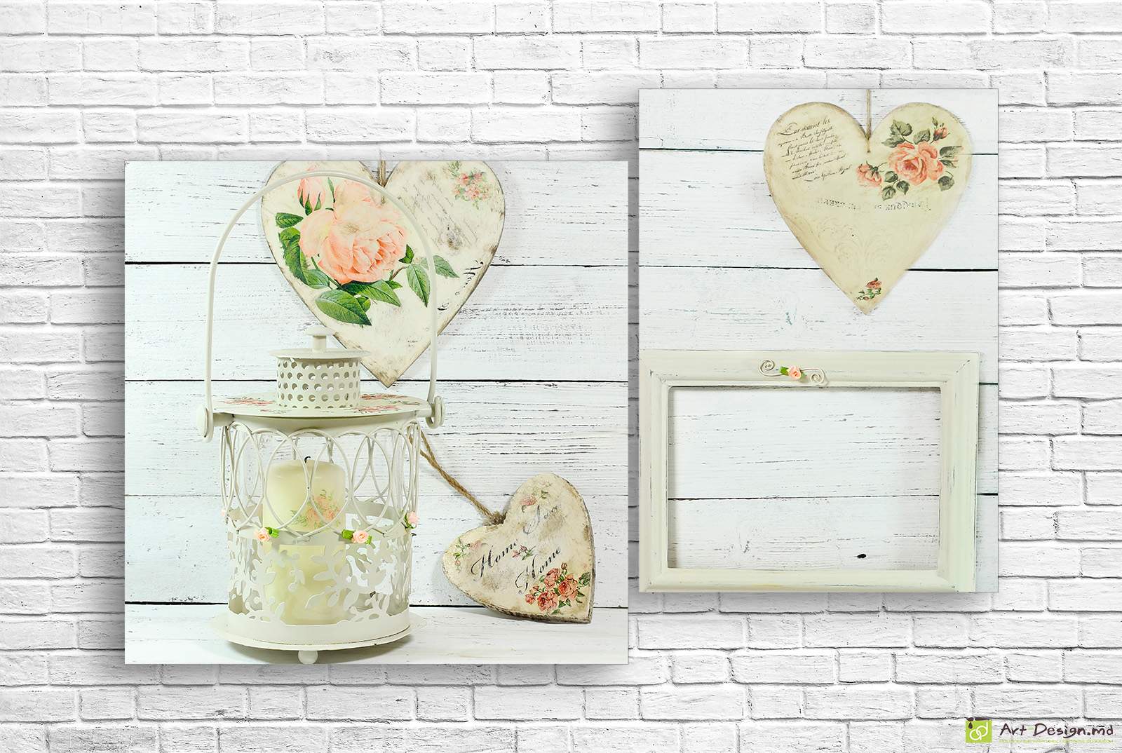 Модульная картина - Старинный фон с любовью