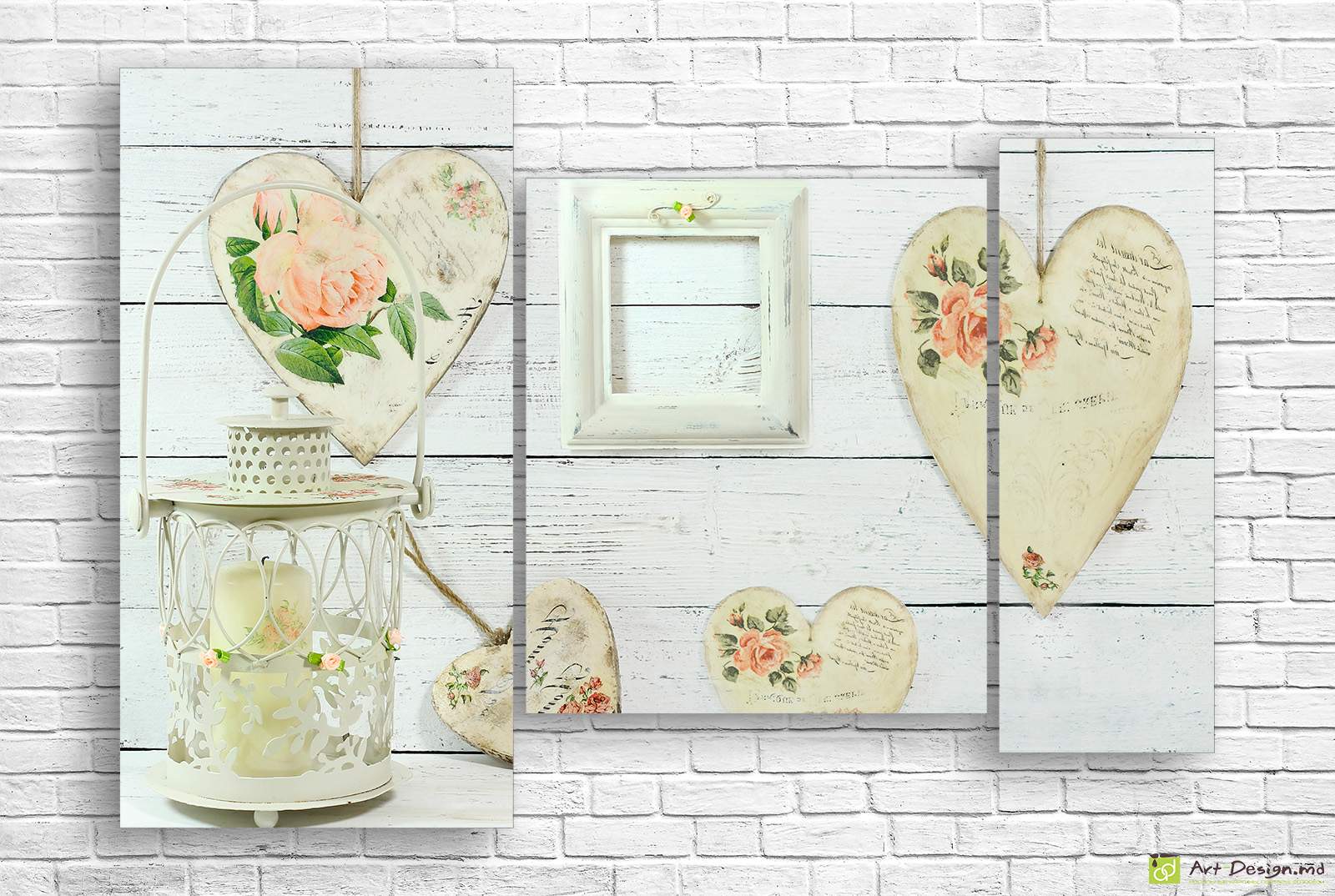 Модульная картина - Старинный фон с любовью_3