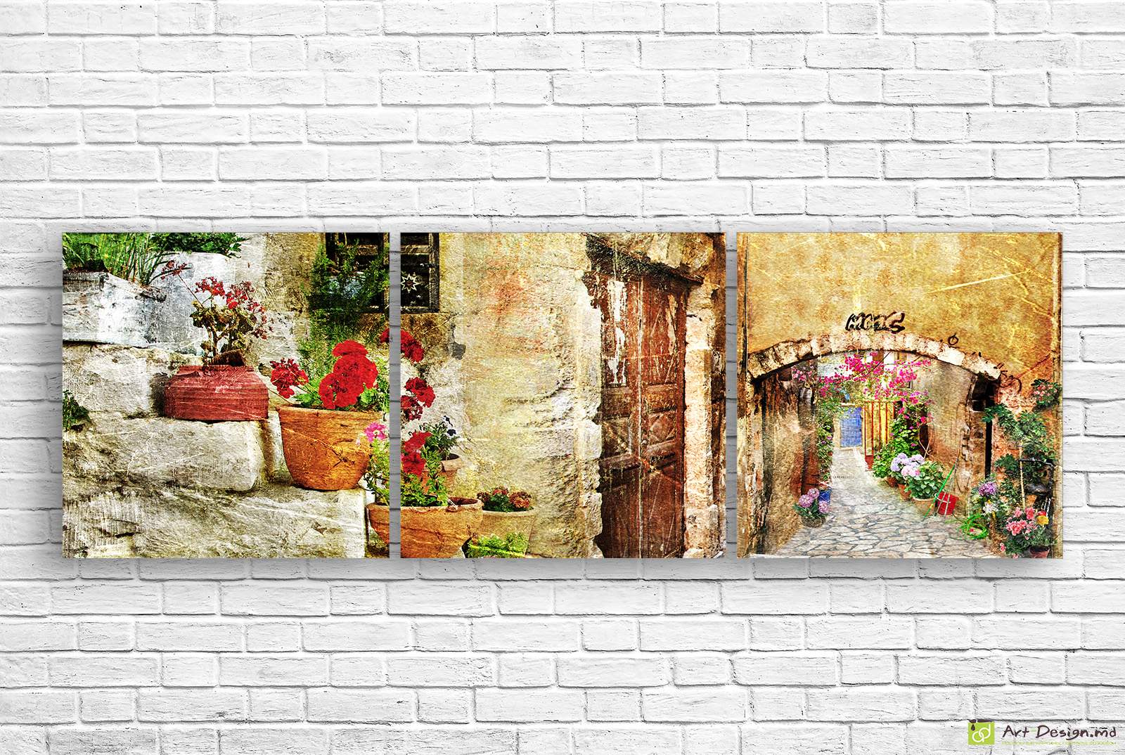 Tablou multicanvas - Casele stravechi in flori