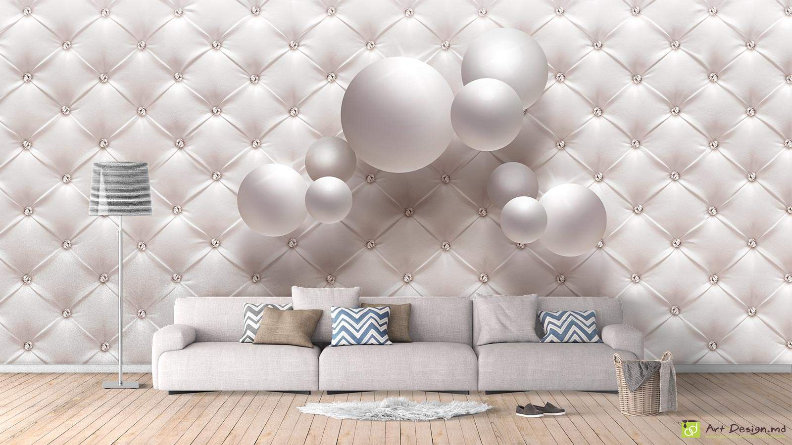 Фотообои с 3D эффектом - 3D Шары и имитация кожи