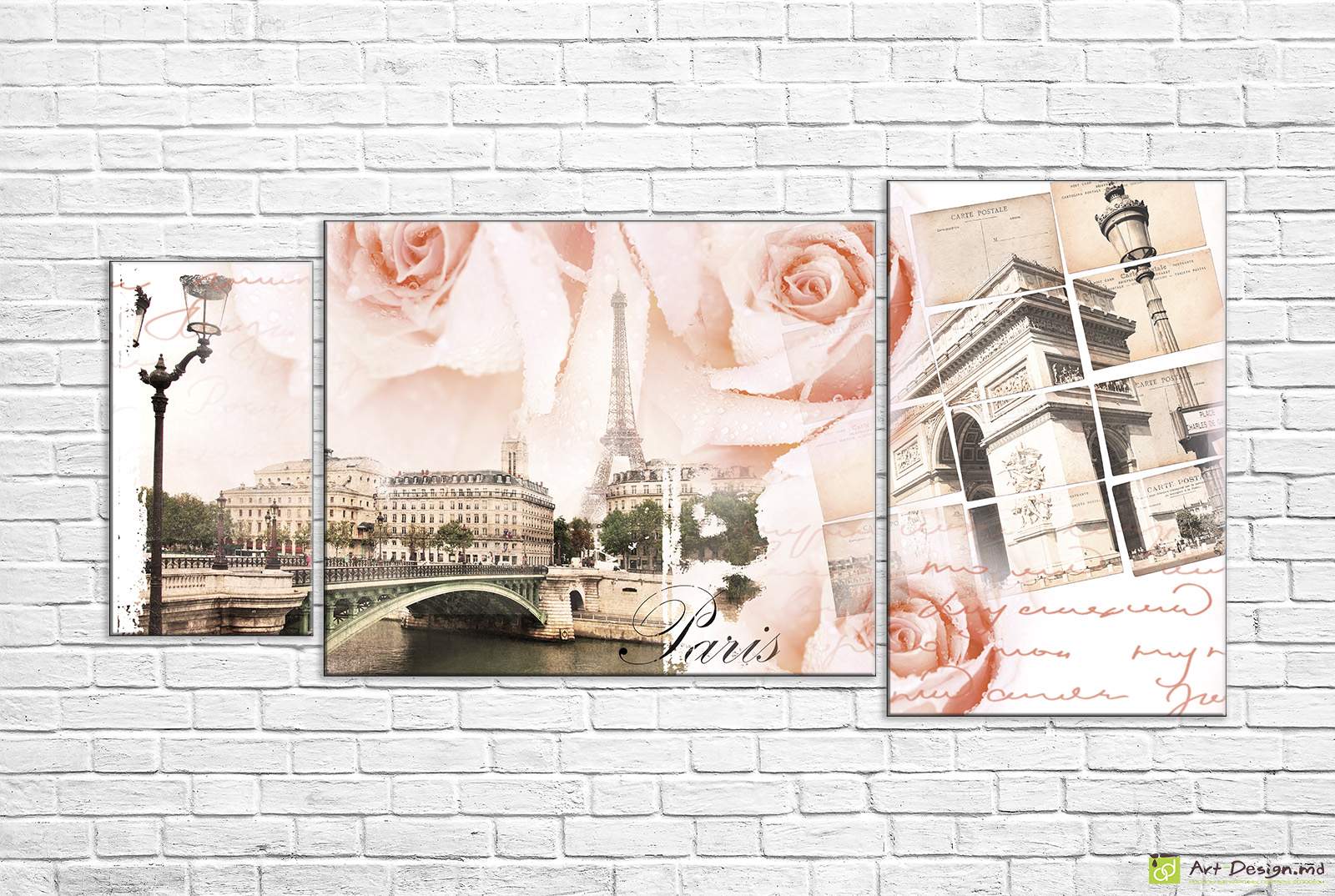 Imagine modulară - Retro Paris și trandafiri