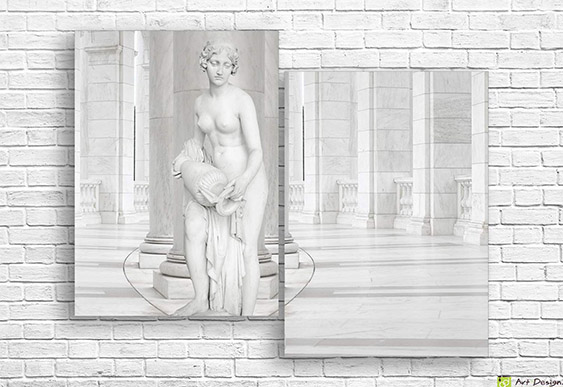 Модульная картина - Скульптура женщины с кувшином_2