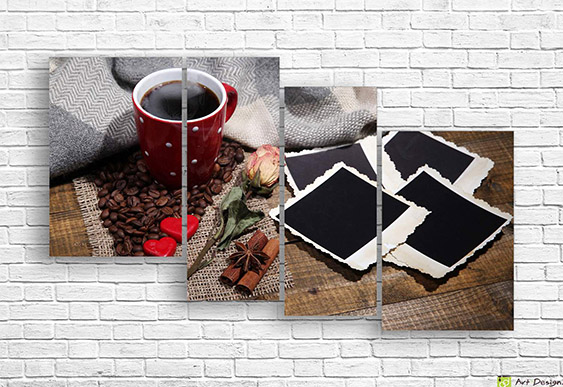 Tablou Multicanvas -Colaj de liliac și lavandă