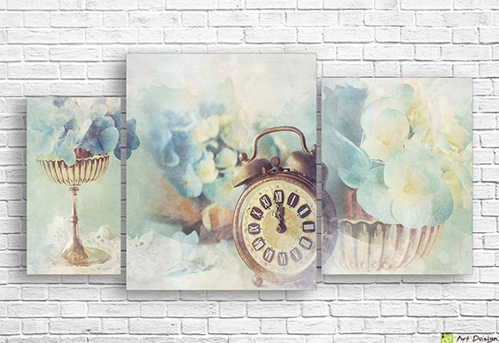 Imagine modulară - Trandafiri pe fundal retro