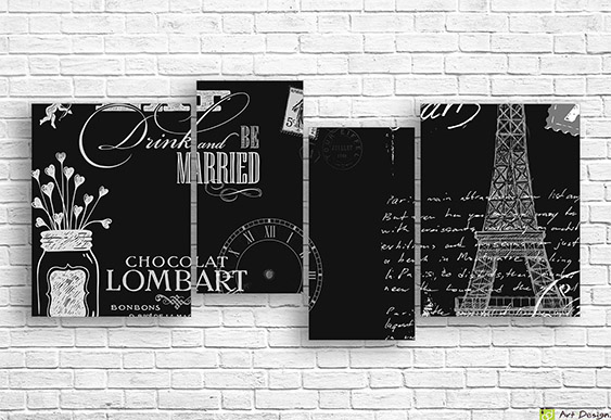 🖼️ Tablou modular Paris în stil retro și Turnul Eiffel
