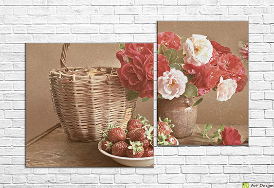 Tablou multicanvas - Merele rosii si suculente Richard