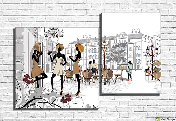 🩰 Tablou modular „Balerine în oraș”