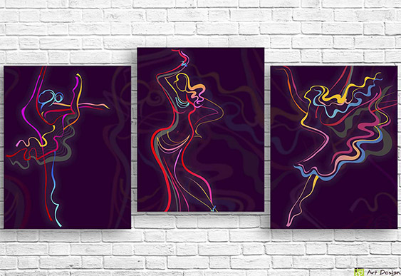 💋 Tablou modular Colaj pop-art modern cu fete