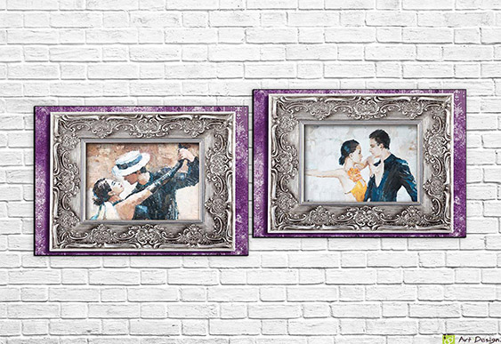 ✨ Модульная картина Девушка в золотом платье