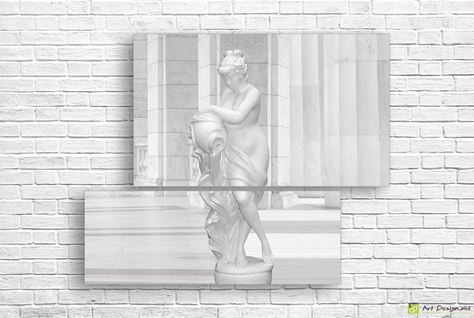 Модульная картина - Скульптура женщины с кувшином_2