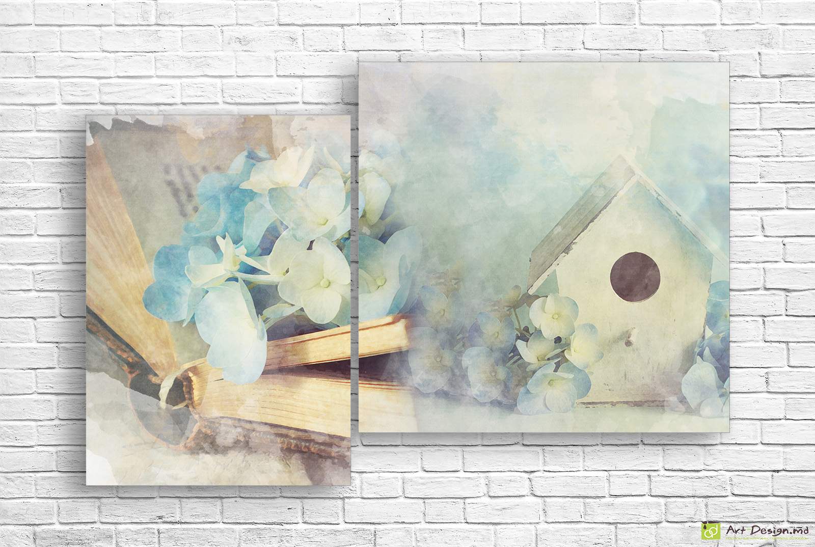 Модульная картина - Книга, Винтаж и Цветы