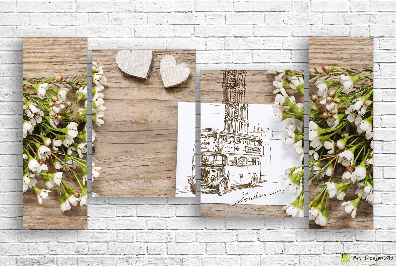 Modelul modular - Autobuz pictat și flori