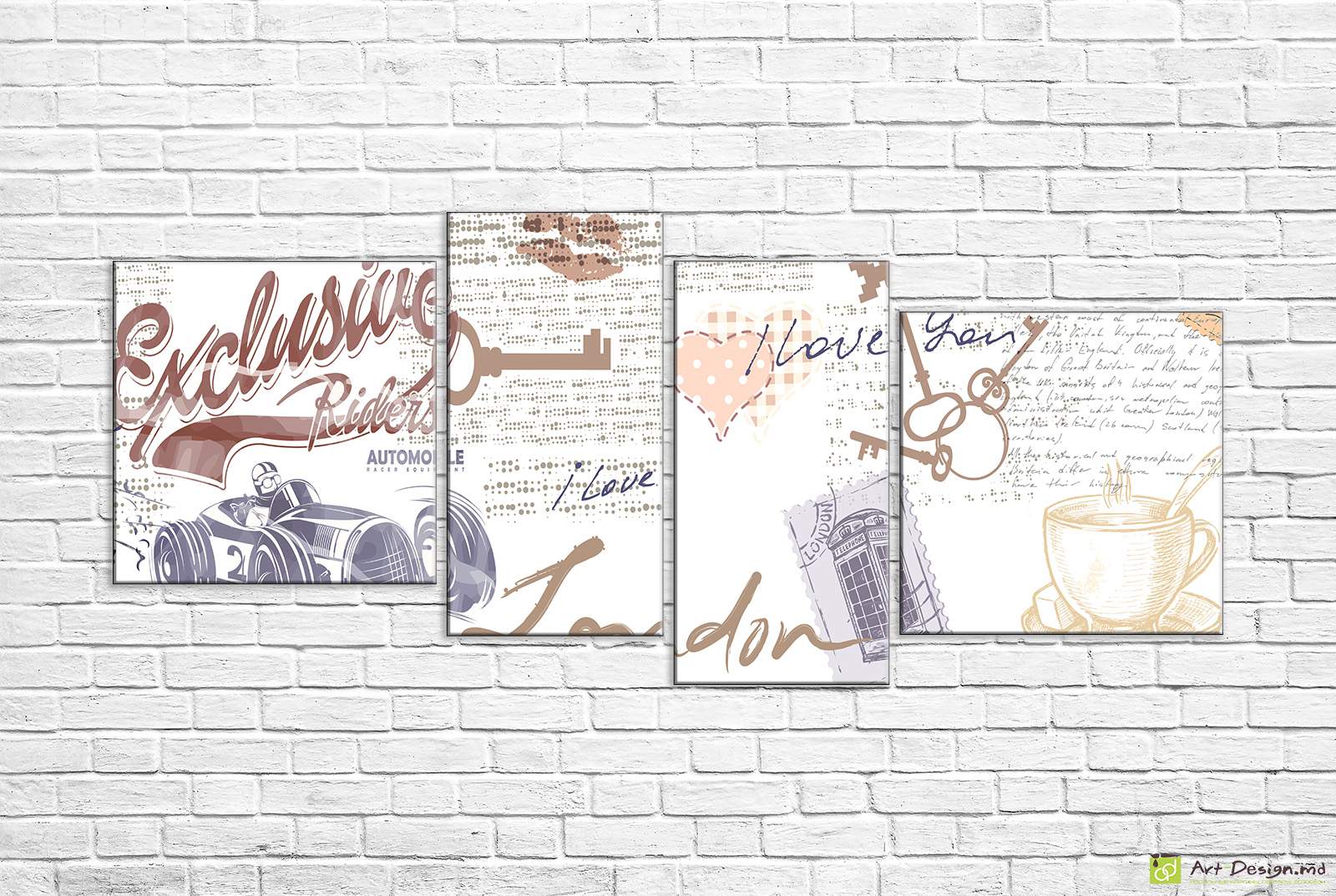 Модульная картина - Ретро с любовью