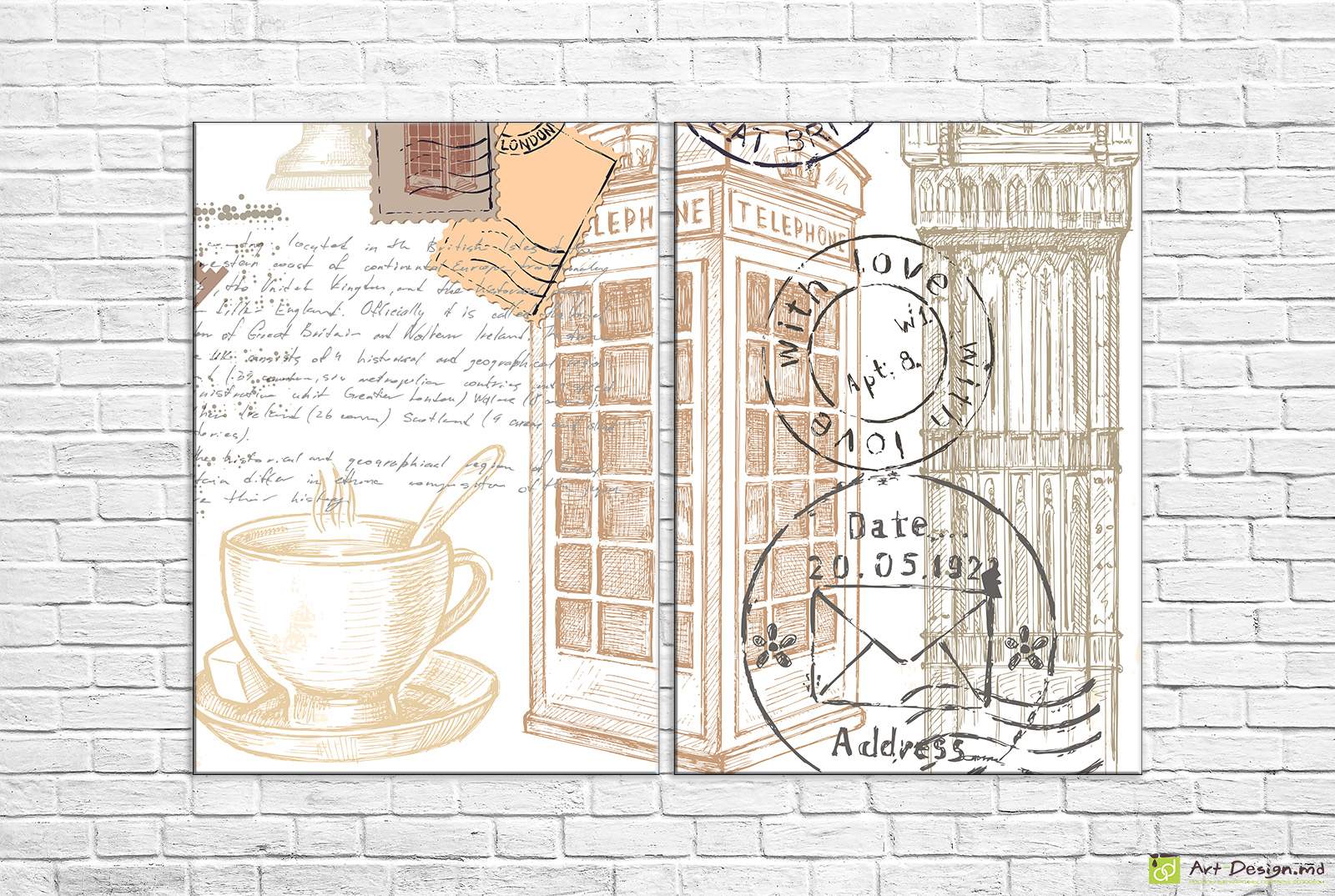 Модульная картина - Ретро и английский чай