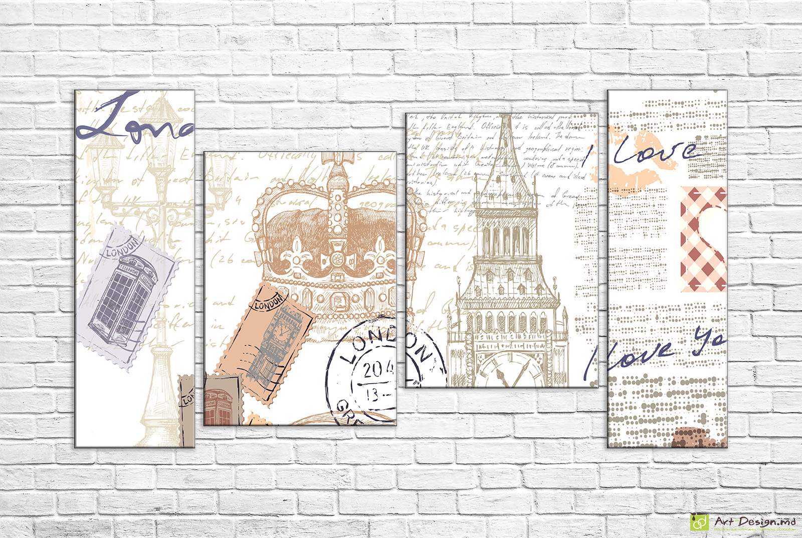 Imagine modulara - Londra pictata cu dragoste