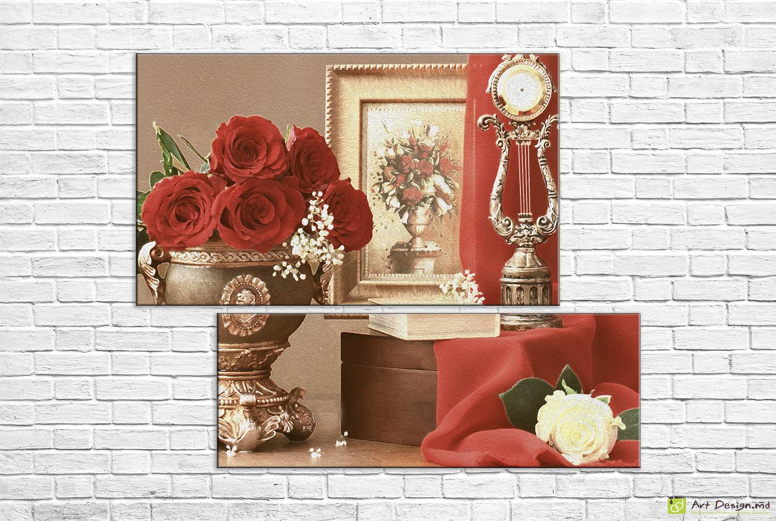 Модульная картина - Ретро в красном