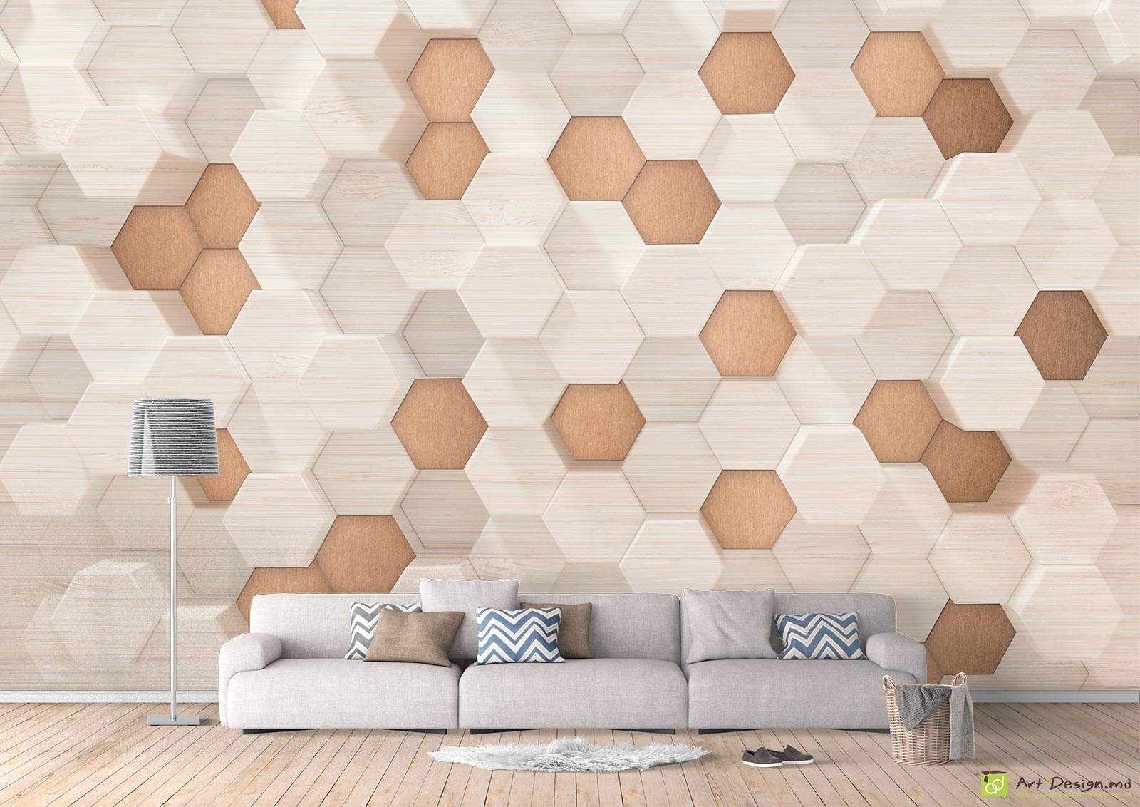 Фотообои на стену - Шестиугольники