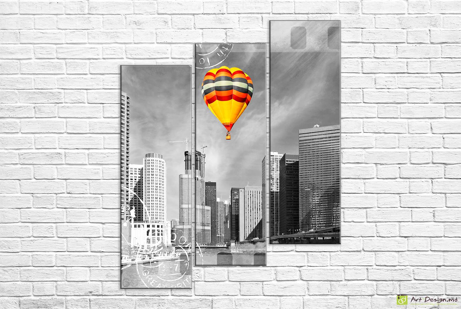 Модульная картина - Полет на воздушном шаре над Лондоном