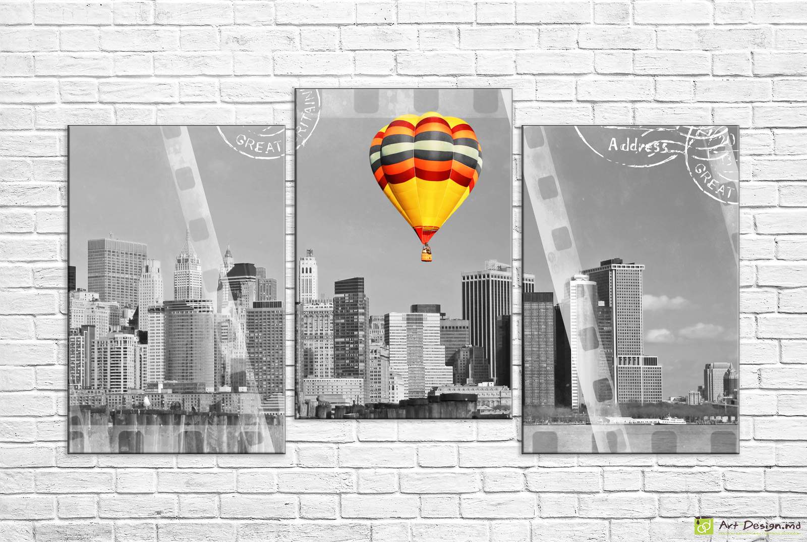 Модульная картина -  Полет на воздушном шаре над Лондоном_2