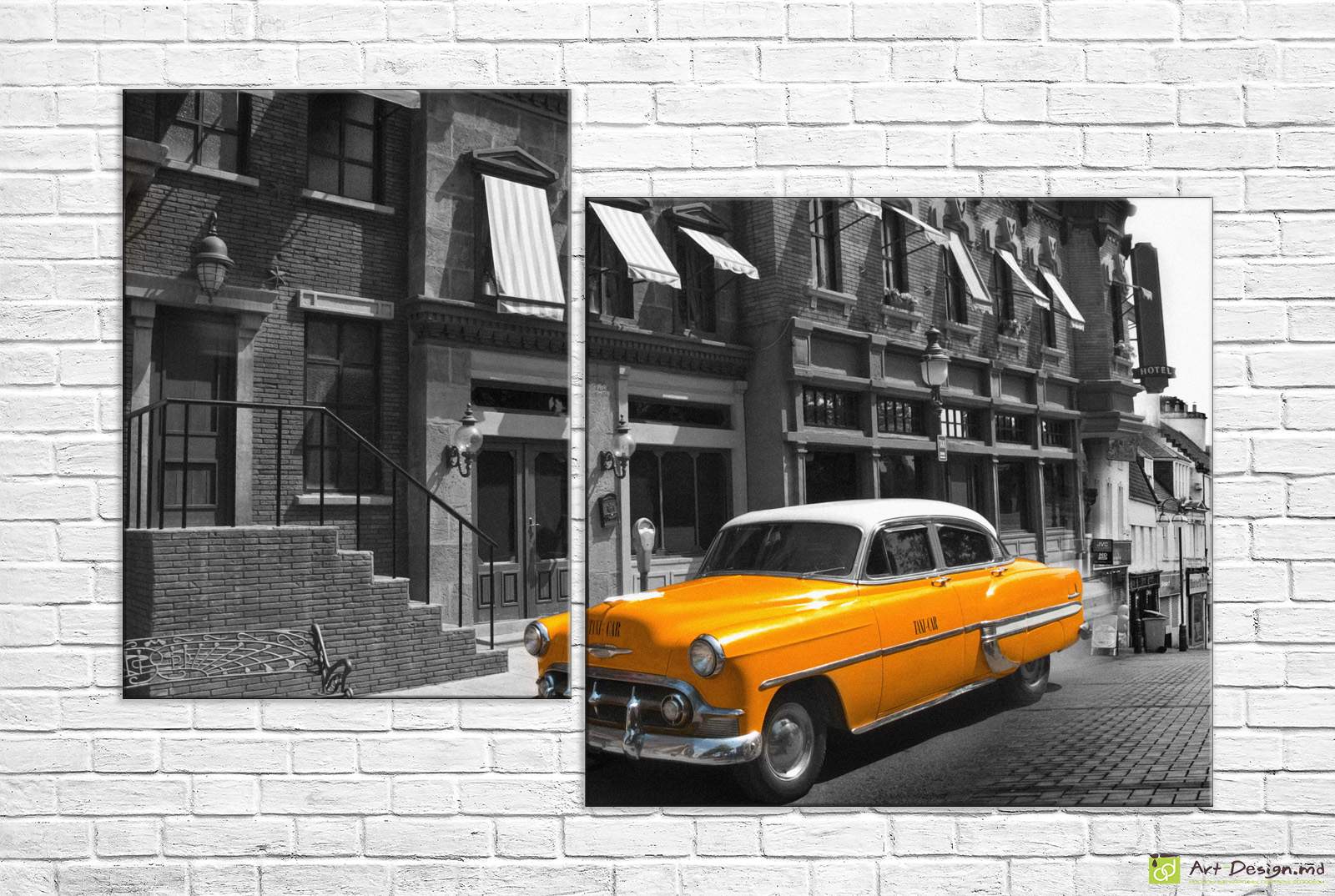 Tablou multicanvas - Retro, taxi galben