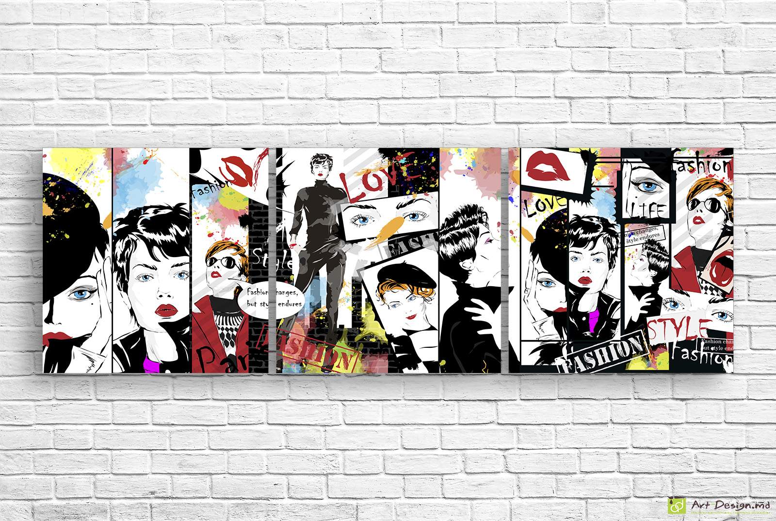 👗 Tablou modular Colaj in stil Fashion Art