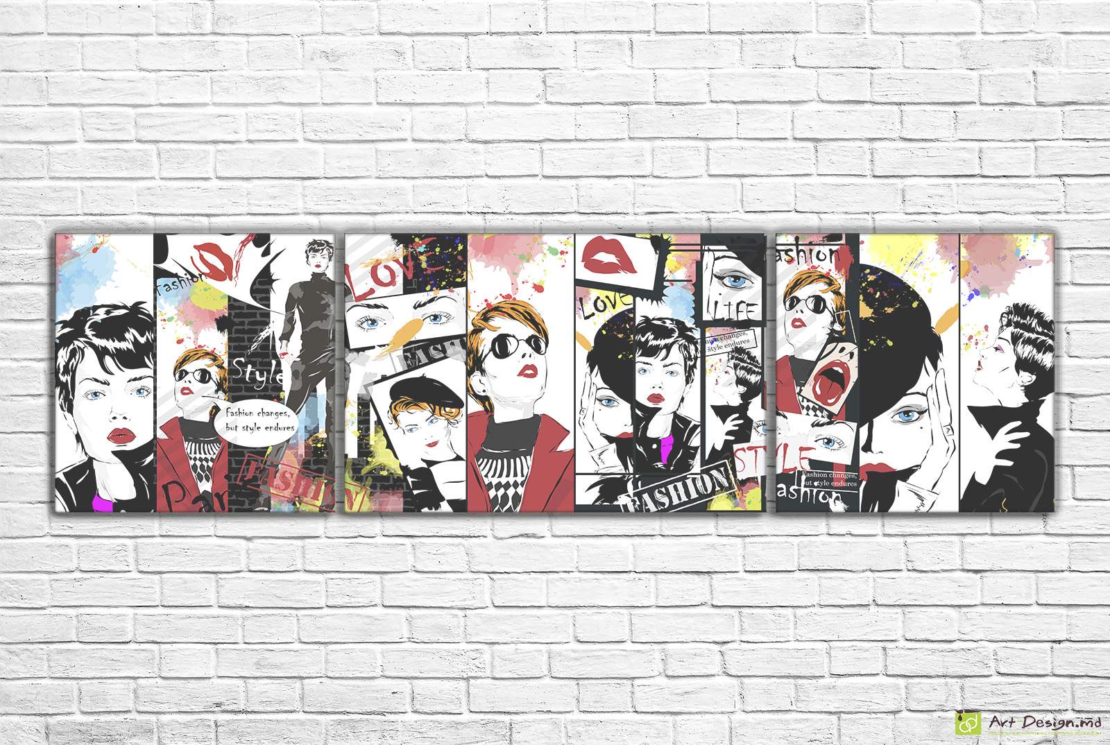 💋 Tablou modular Colaj pop-art modern cu fete