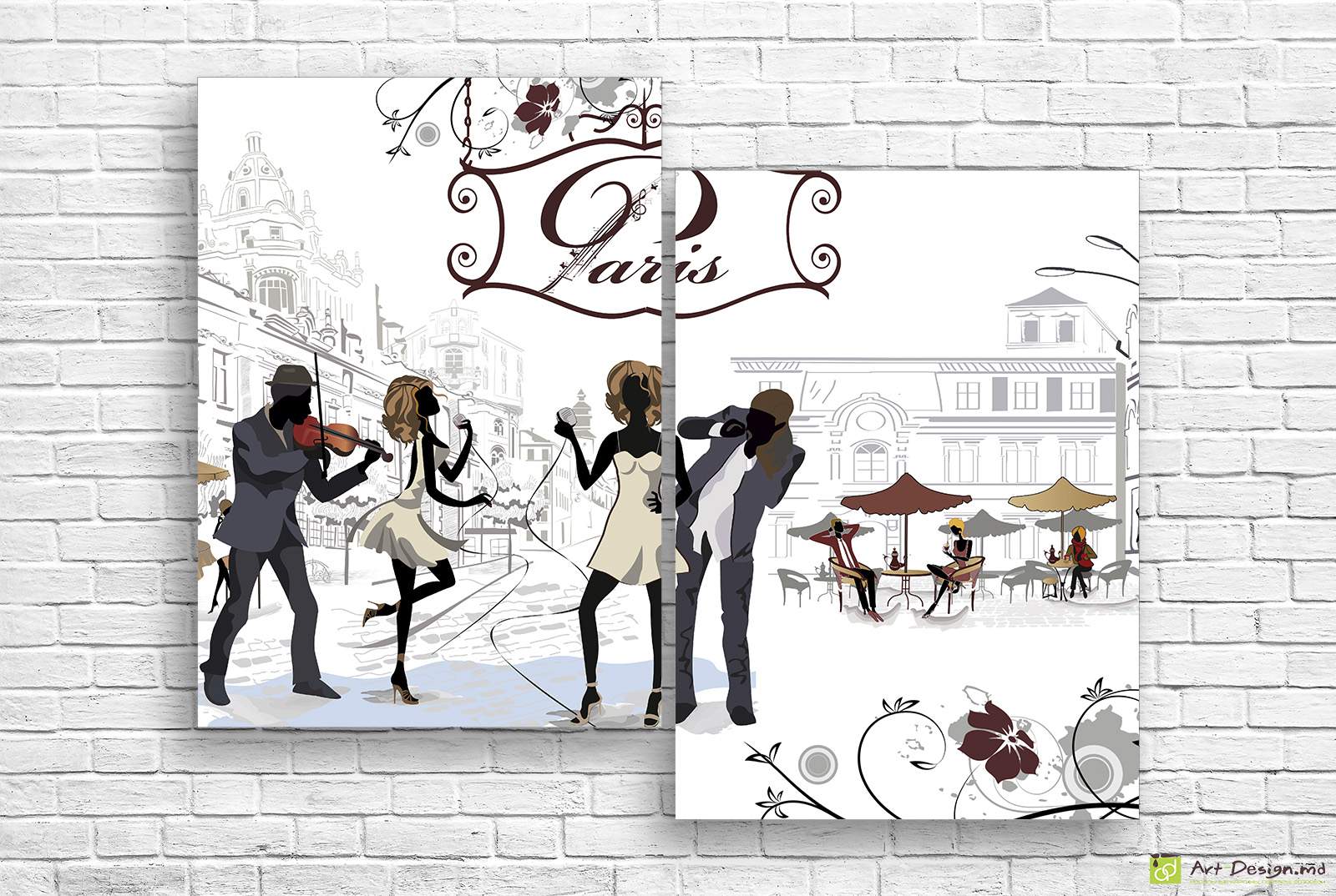 🎻 Tablou modular Jazz pe strazile Parisului