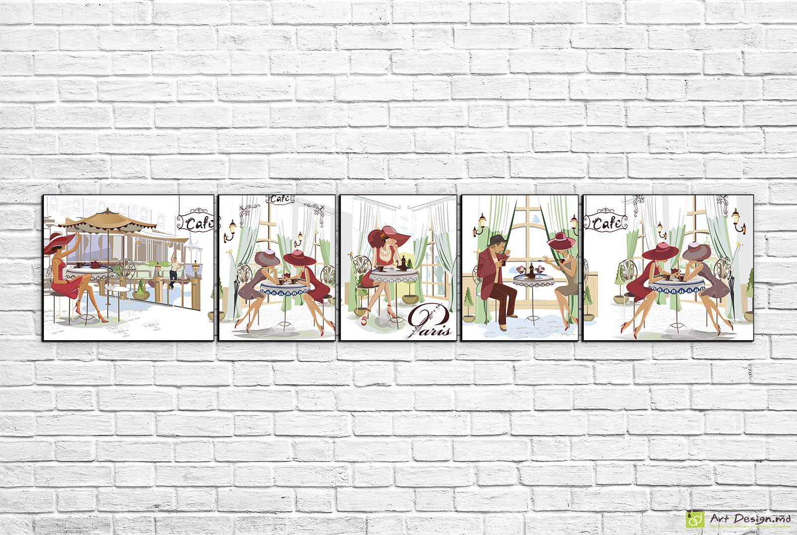 ☕ Tablou modular „Cafenea pariziană”