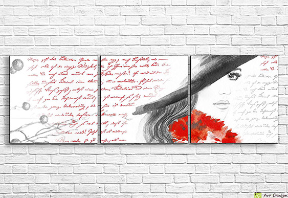 👒 Tablou modular Doamnă elegantă în pălărie