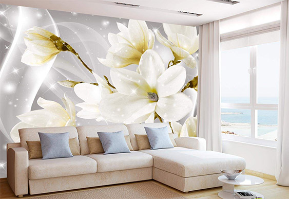 Fototapet flori - Magnolia în apă