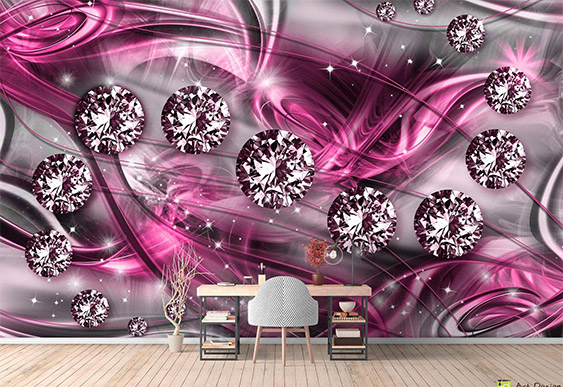 Fototapet la comanda - diamante și fundal abstract_2