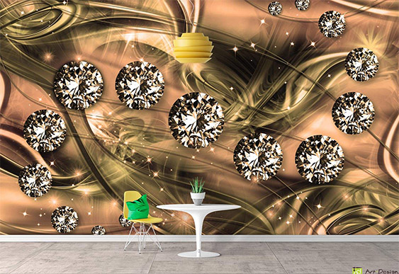 Fototapet la comanda - diamante și fundal abstract_3