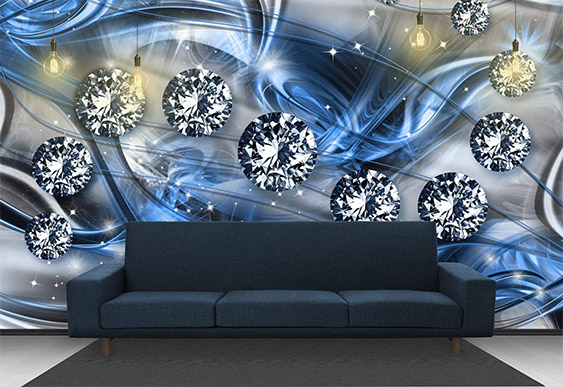 Fototapet la comanda - diamante și fundal abstract_6