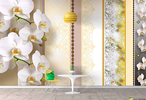 Fototapet la comanda - Orhidee și ornament