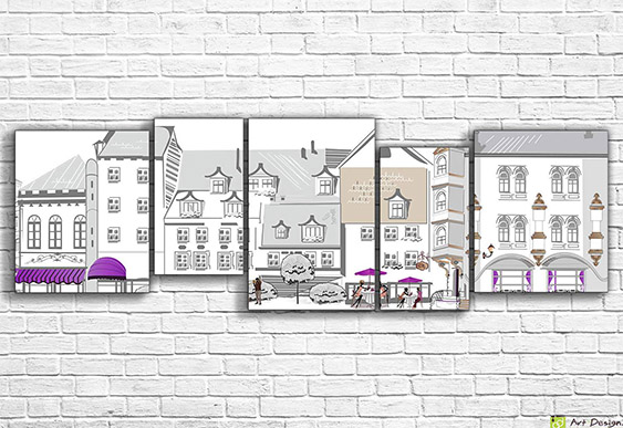 🏙️ Tablou modular „Oraș european”