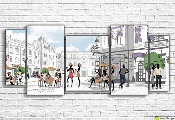 ☕ Tablou modular „Cafenea urbană”