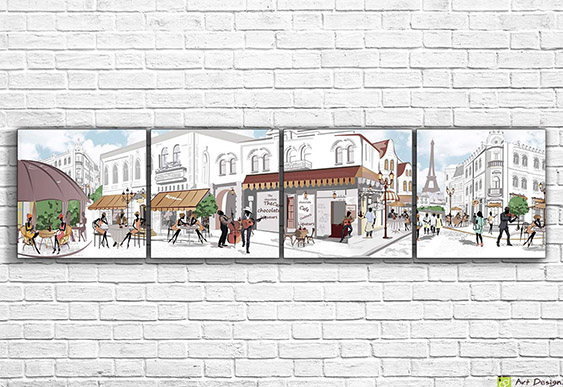 ☕ Tablou modular Muzica suburbiilor pariziene