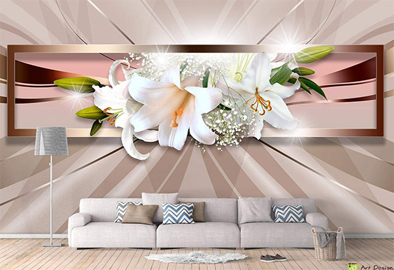 Fototapet la comanda - Crini pe fond abstract_2