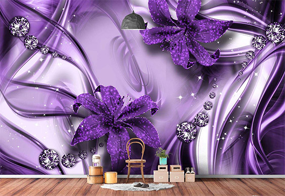 Fototapet la comanda - Crini pe fond abstract_9