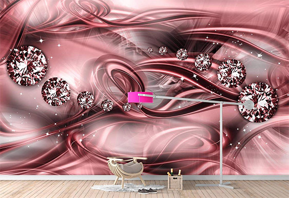 Фотообои на стену - бриллианты и абстрактный фон_15