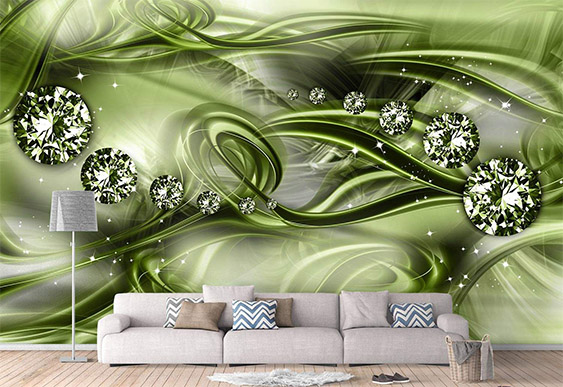 Фотообои на стену - бриллианты и абстрактный фон_16
