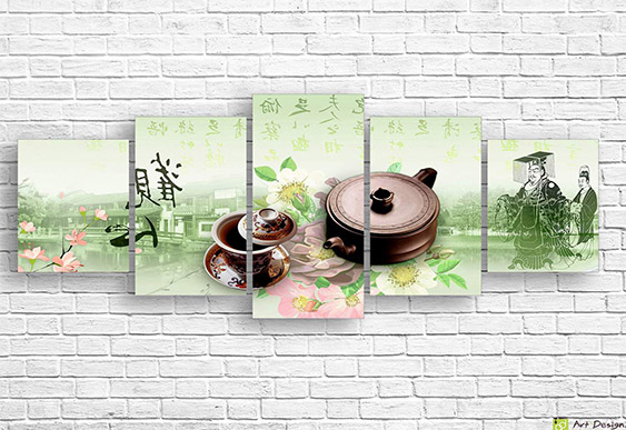 Модульная картина - Чай с ромашкой