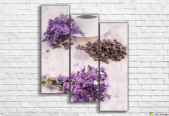 Tablou multicanvas  - Mic dejun cu cafea pe o tavă