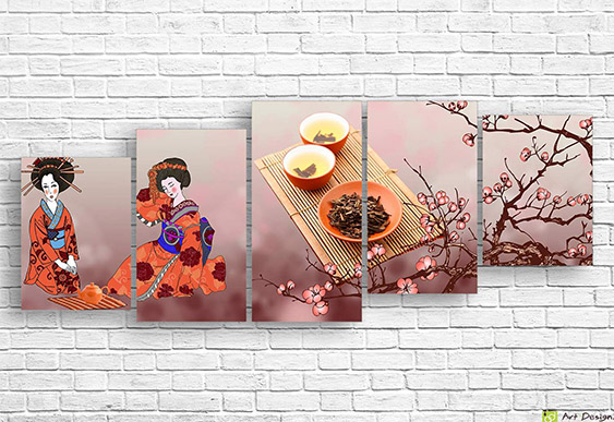 Модульная картина - Кофе и лаванда